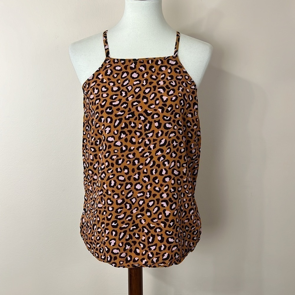 Animal print high-neck tank